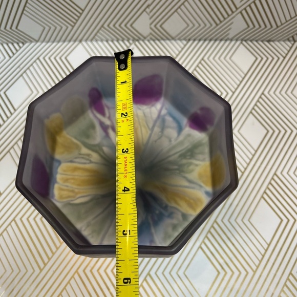 Vintage Rueven Art Nouveau Glass Hand Painted Compote Pedestal - Picture 10 of 11